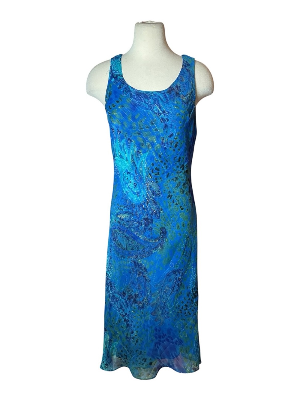 Vintage Y2K Studio I Leopard Print Paisley Midi Shift Dress